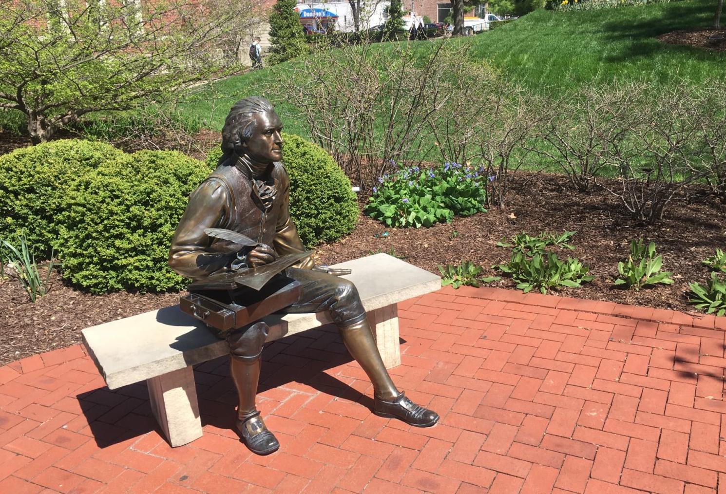 Thomas Jefferson statue on quad